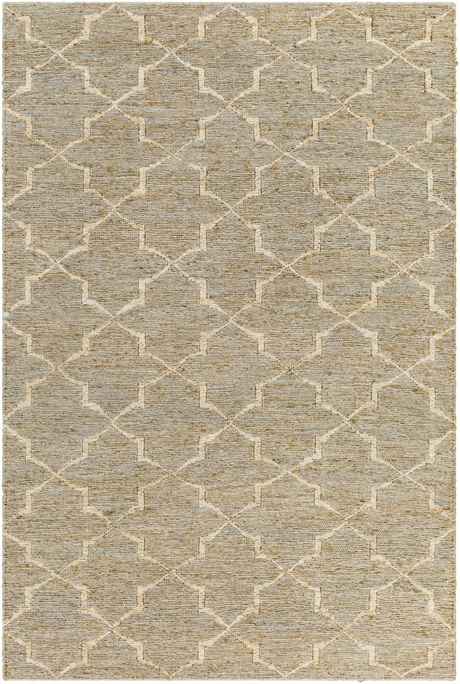 Damawato Trellis Design Beige Hand Woven Jute Rug - The Rug Decor