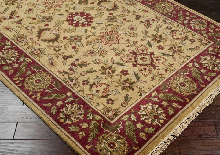 Danboro Traditional Style Mustard And Marron Hand Knotted Wool Rug - The Rug Decor
