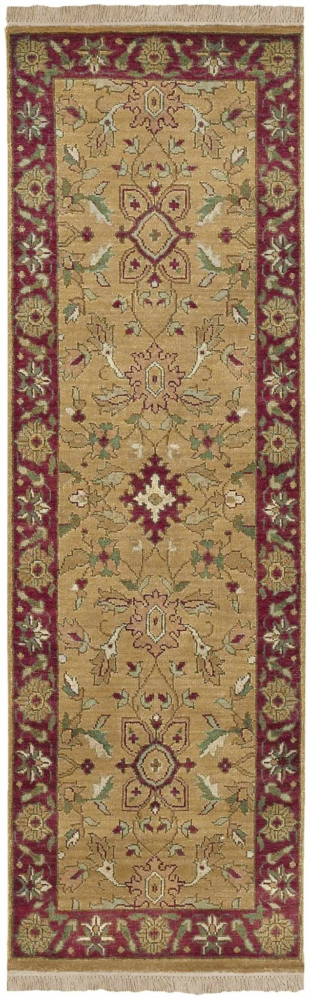 Danboro Traditional Style Mustard And Marron Hand Knotted Wool Rug - The Rug Decor