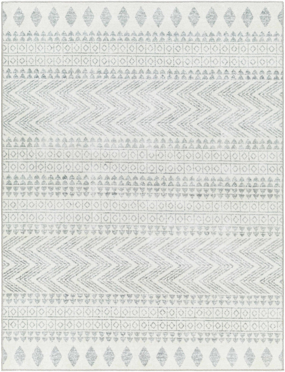 Danon Bohemian Gray And White Washable Rug - The Rug Decor