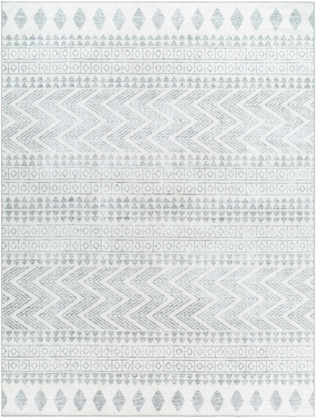 Danon Bohemian Gray And White Washable Rug - The Rug Decor