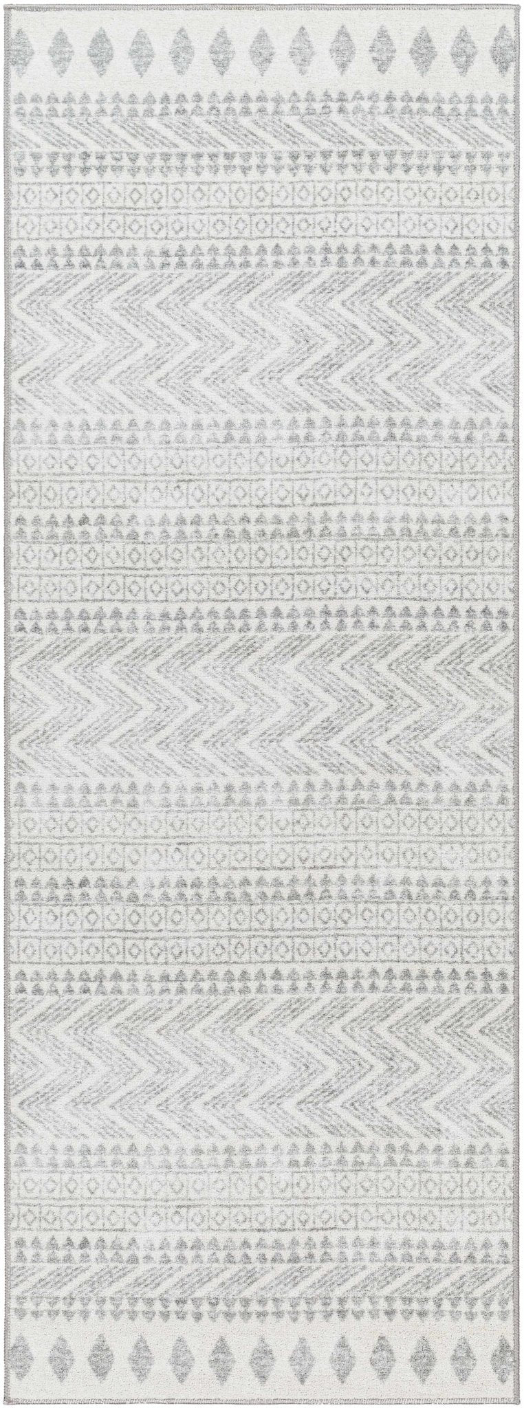Danon Bohemian Gray And White Washable Rug - The Rug Decor