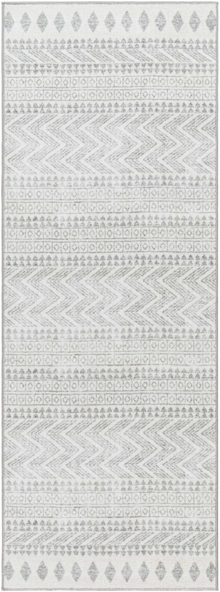 Danon Bohemian Gray And White Washable Rug - The Rug Decor