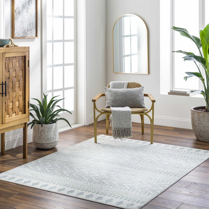 Danon Bohemian Gray And White Washable Rug - The Rug Decor