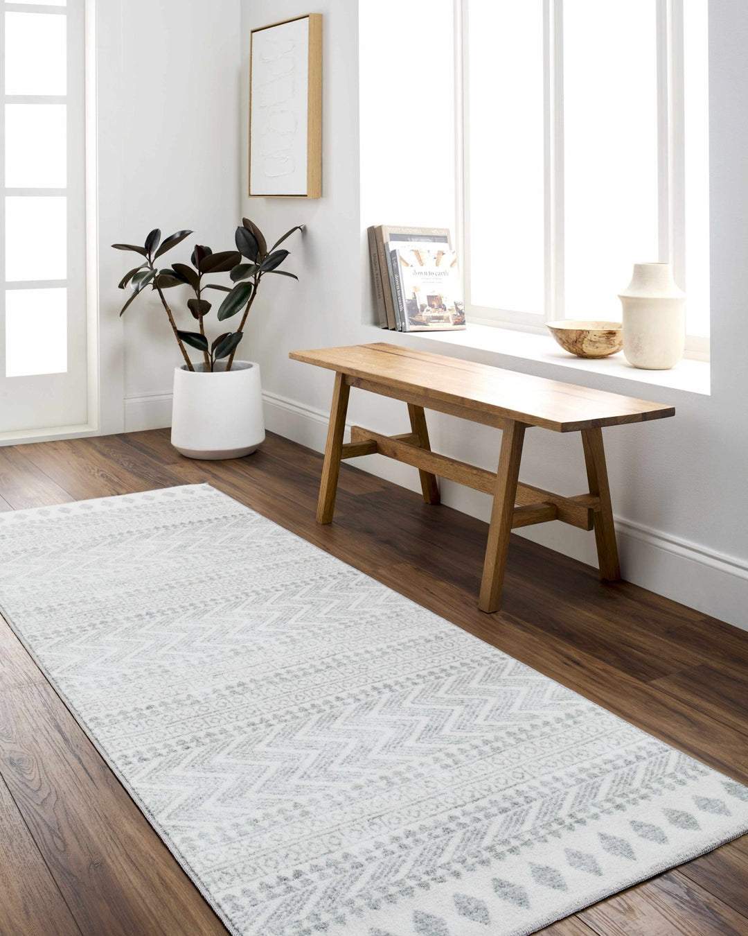 Danon Bohemian Gray And White Washable Rug - The Rug Decor