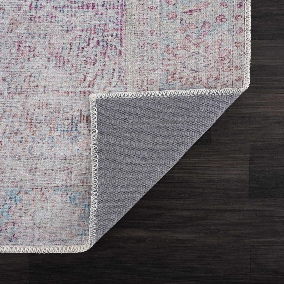 Dare washed out Traditional Style Pink And Blue Washable Rug - The Rug Decor