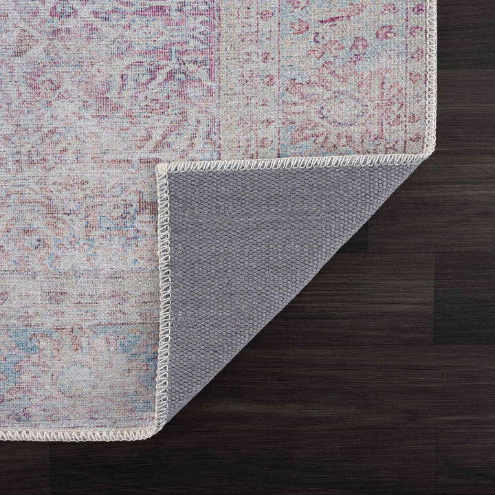 Dare washed out Traditional Style Pink And Blue Washable Rug - The Rug Decor