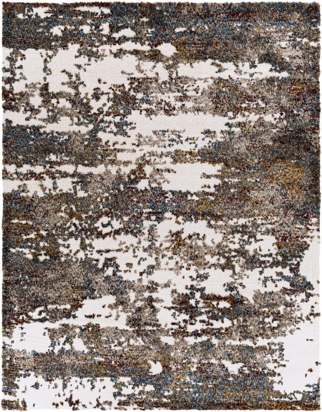 Darenth Modern Abstract Design Ivory And Brown Area Rug
