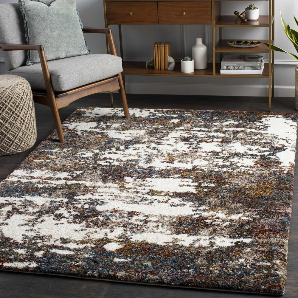 Darenth Modern Abstract Design Ivory And Brown Area Rug - The Rug Decor