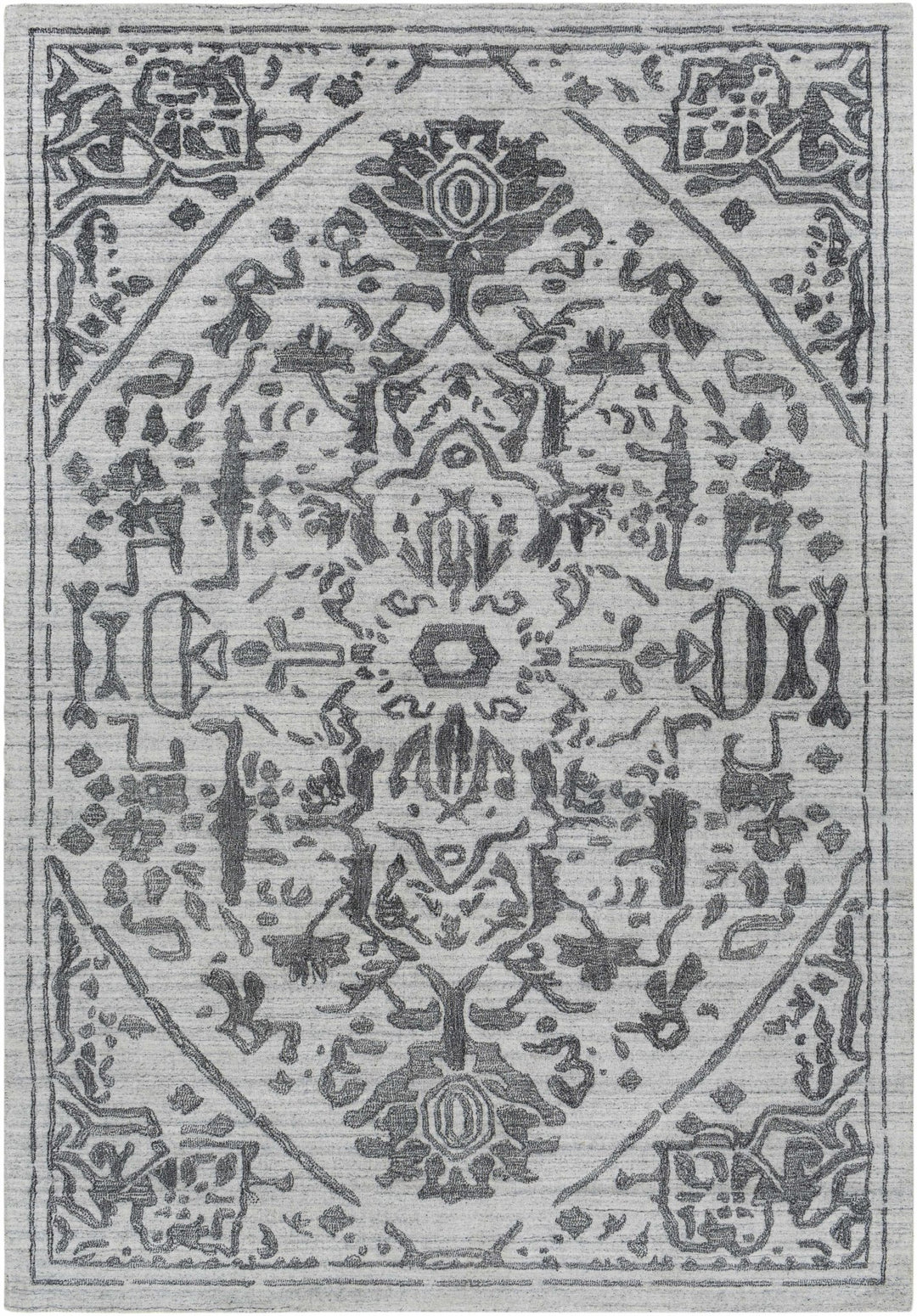 Darfield Gray And Charcoal Traditional Style Hand Knotted Area Rug - The Rug Decor