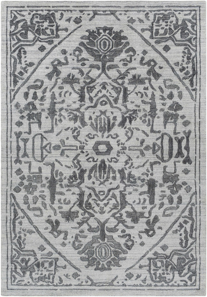 Darfield Gray And Charcoal Traditional Style Hand Knotted Area Rug - The Rug Decor