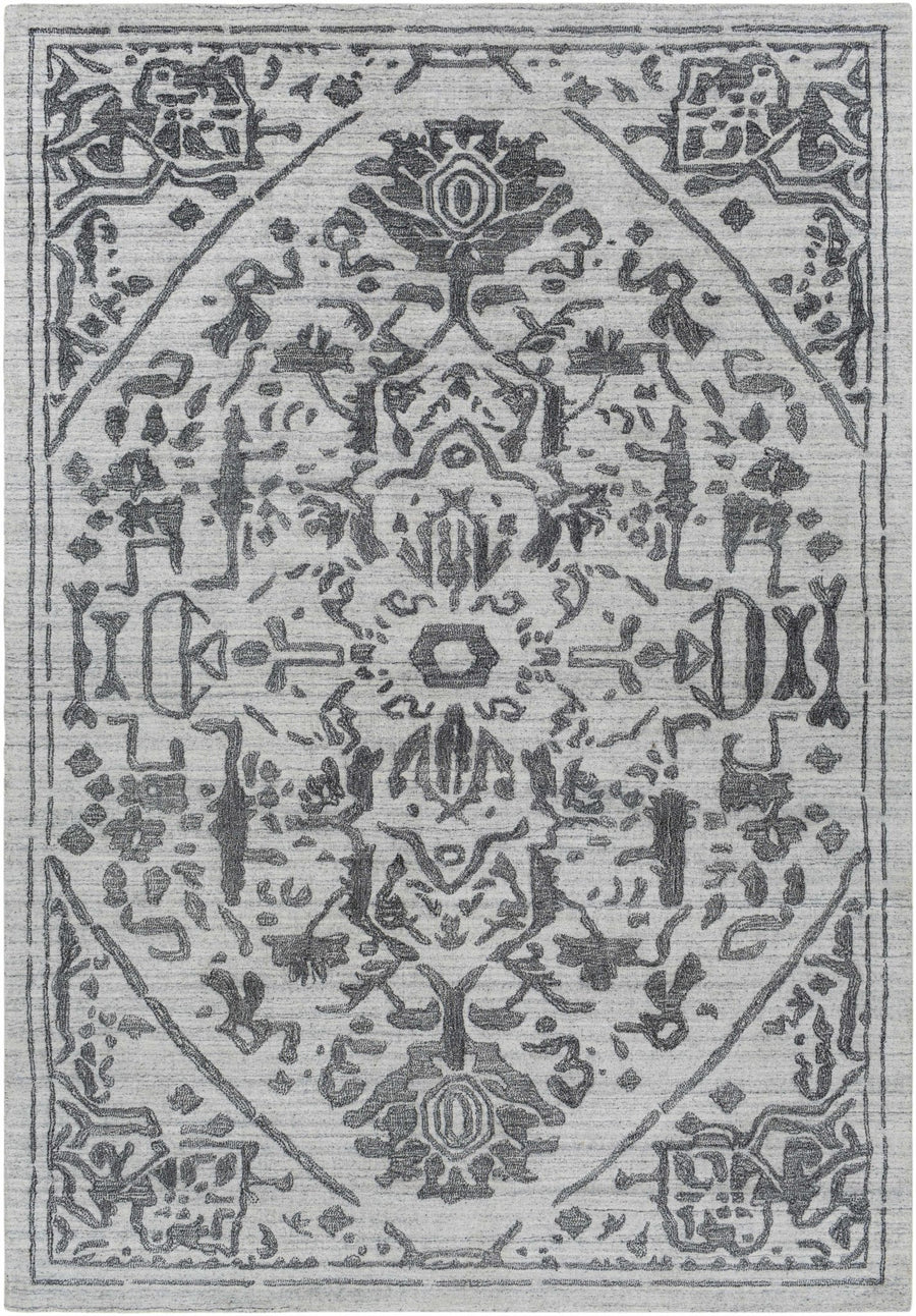 Darfield Gray And Charcoal Traditional Style Hand Knotted Area Rug - The Rug Decor