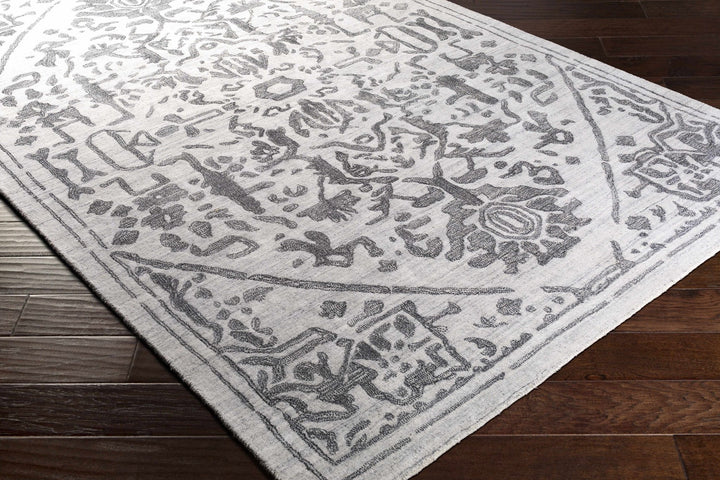 Darfield Gray And Charcoal Traditional Style Hand Knotted Area Rug - The Rug Decor