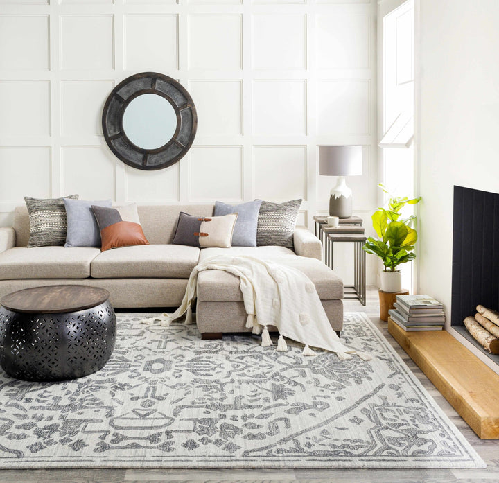 Darfield Gray And Charcoal Traditional Style Hand Knotted Area Rug - The Rug Decor