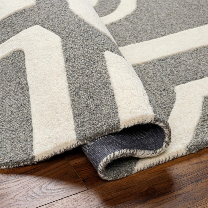 Daryl Contemporary Geometric Design Gray And Ivory Hand Tufted Wool Rug - The Rug Decor