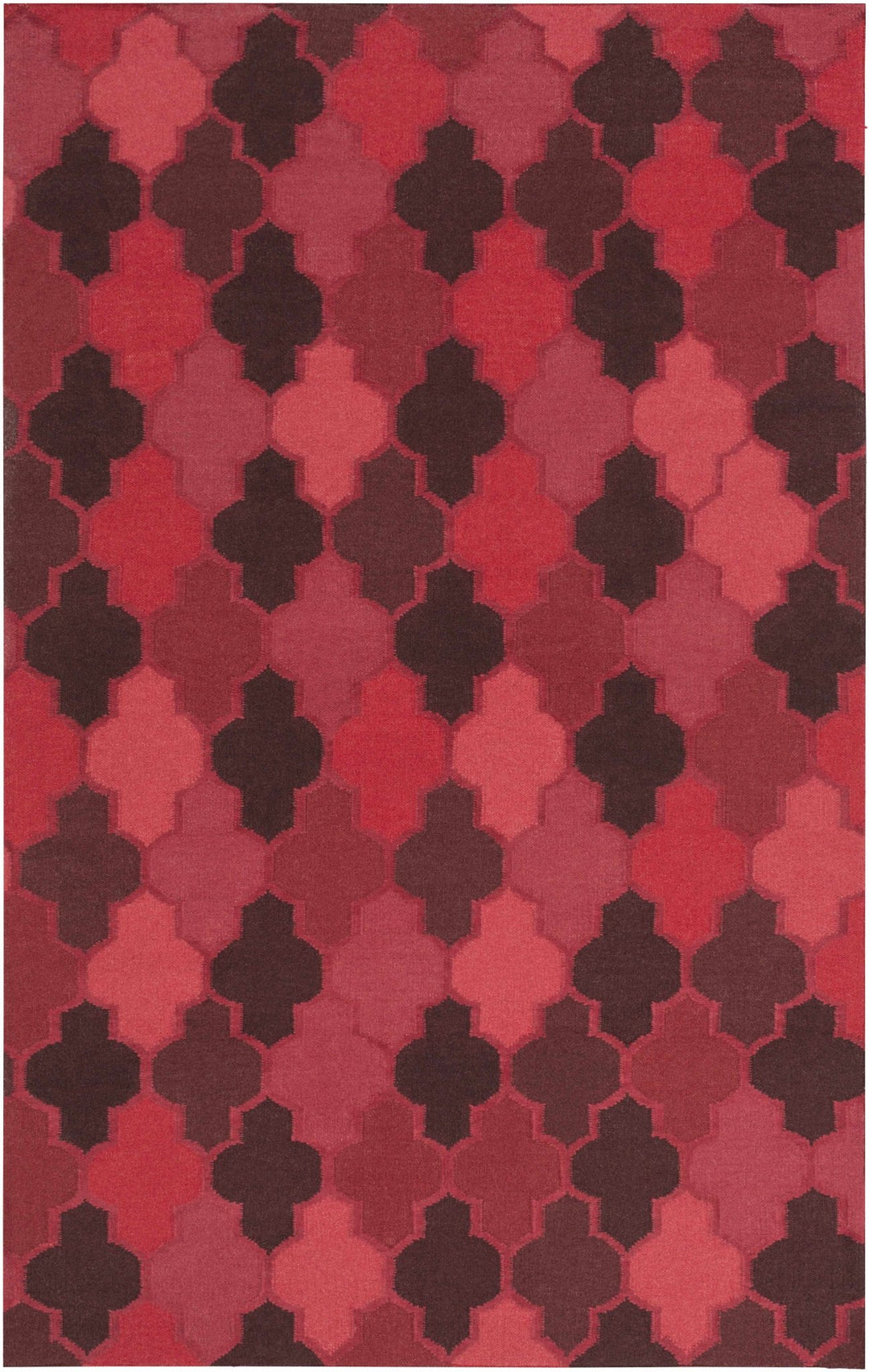 Datil Contemporary Geometrical Red And Pink Area Rug - The Rug Decor