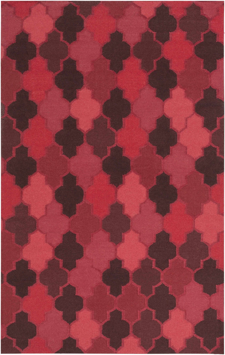 Datil Contemporary Geometrical Red And Pink Area Rug - The Rug Decor