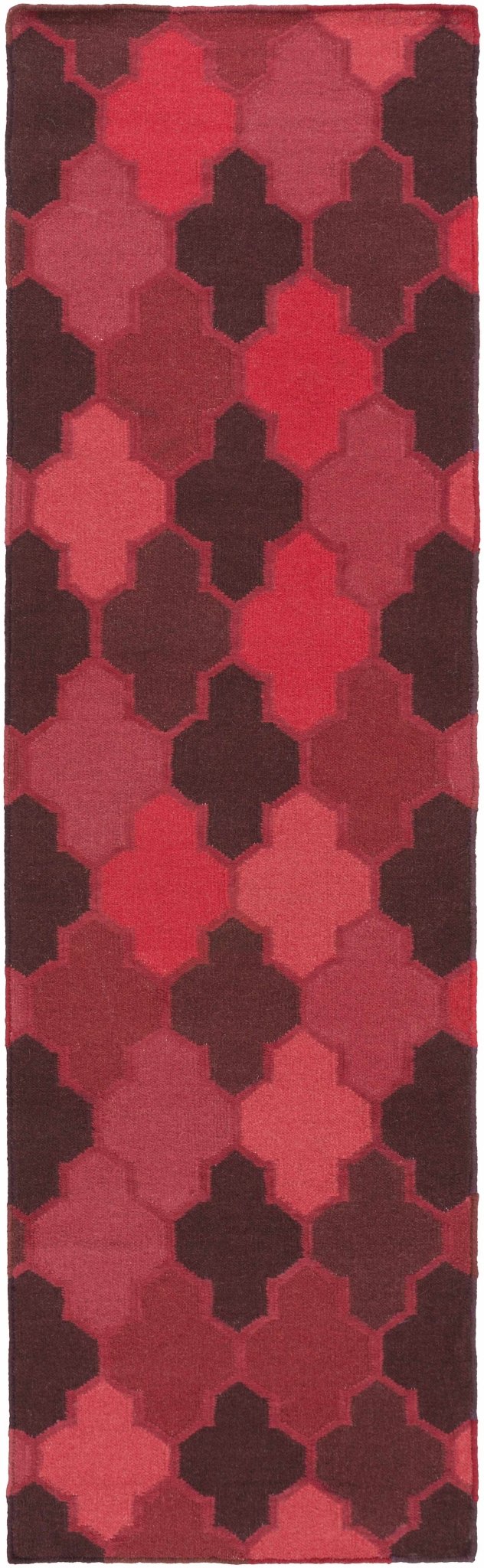 Datil Contemporary Geometrical Red And Pink Area Rug - The Rug Decor
