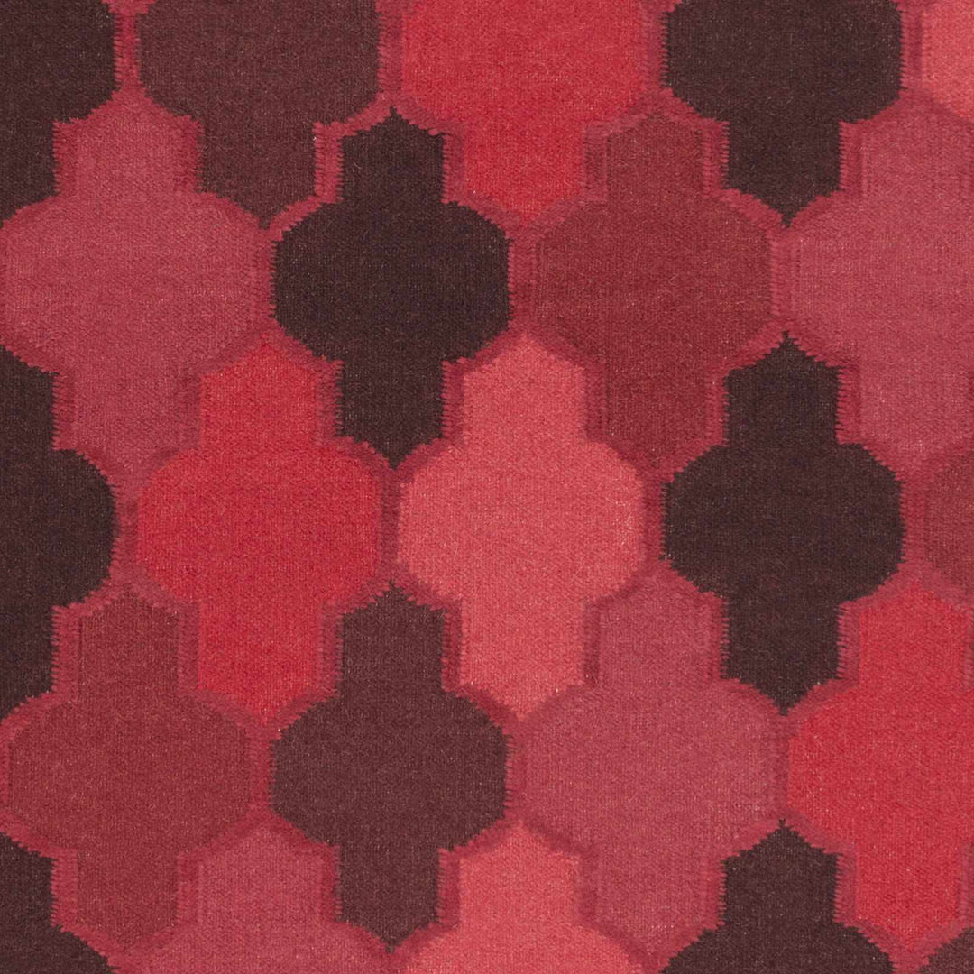 Datil Contemporary Geometrical Red And Pink Area Rug - The Rug Decor