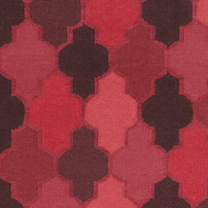 Datil Contemporary Geometrical Red And Pink Area Rug - The Rug Decor