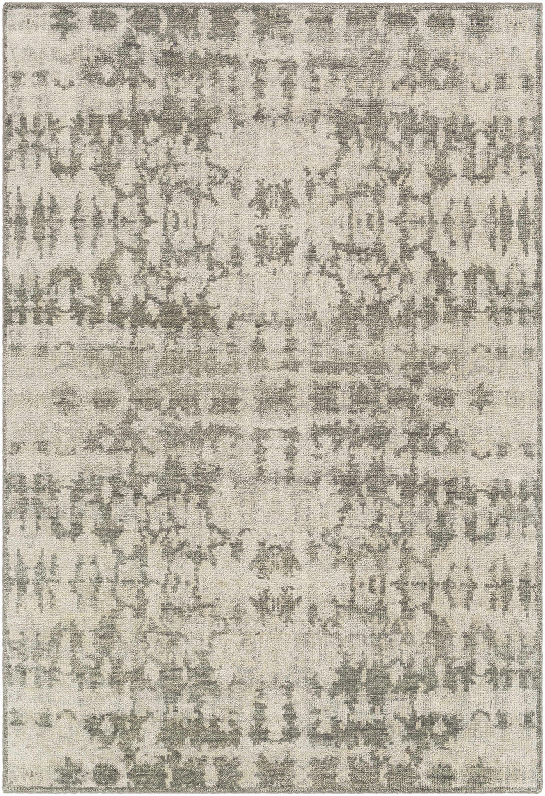 Davant Contemporary Style Beige And Gray Hand Knotted Area Rug