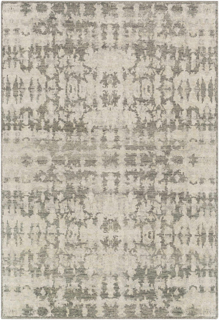 Davant Contemporary Style Beige And Gray Hand Knotted Area Rug