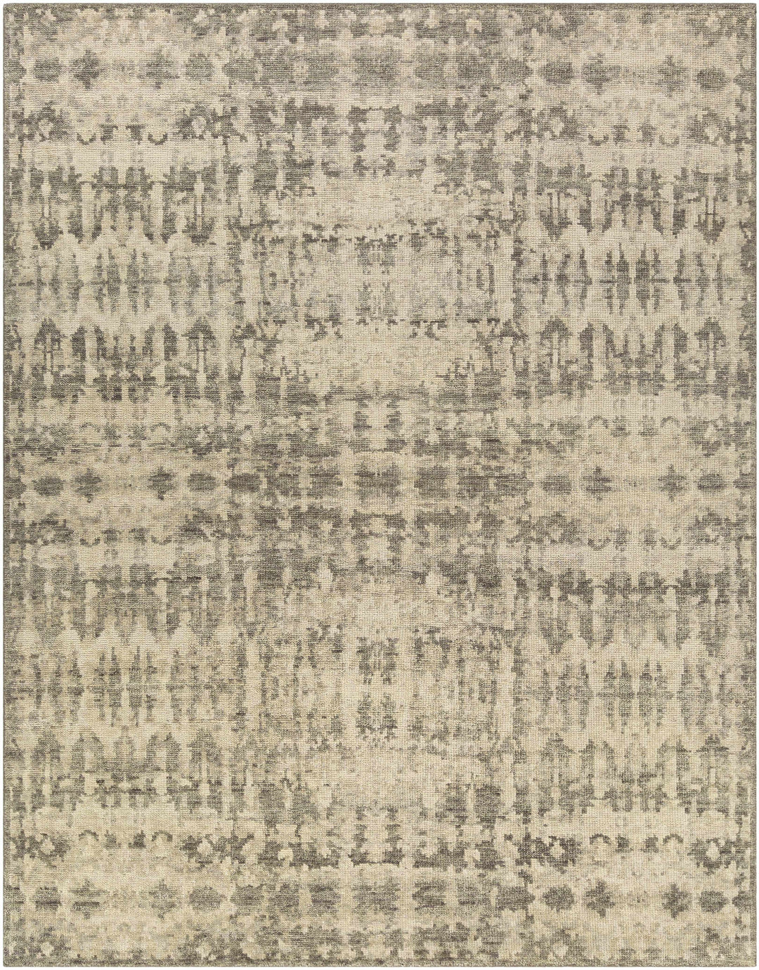 Davant Contemporary Style Beige And Gray Hand Knotted Area Rug