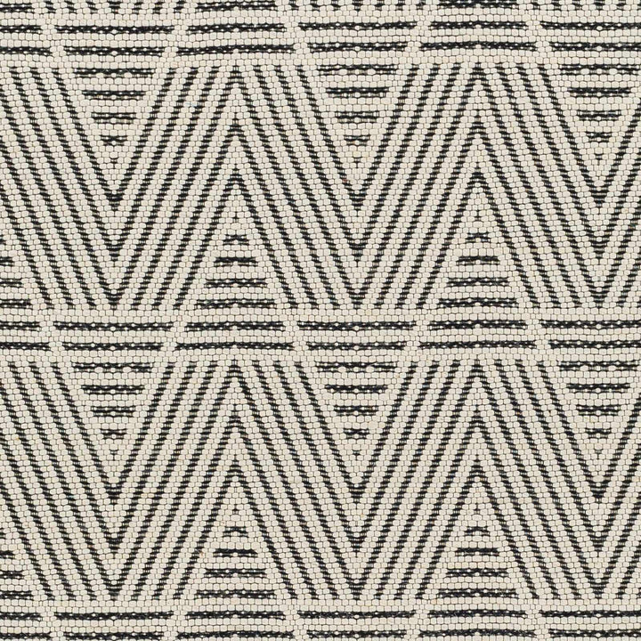 Dawid Modern chevron Ivory And Black Wool Area Rug - The Rug Decor