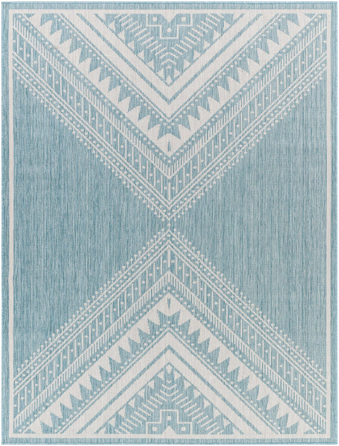 Deana Modern Geometric Design Blue And Ivory Rug - The Rug Decor