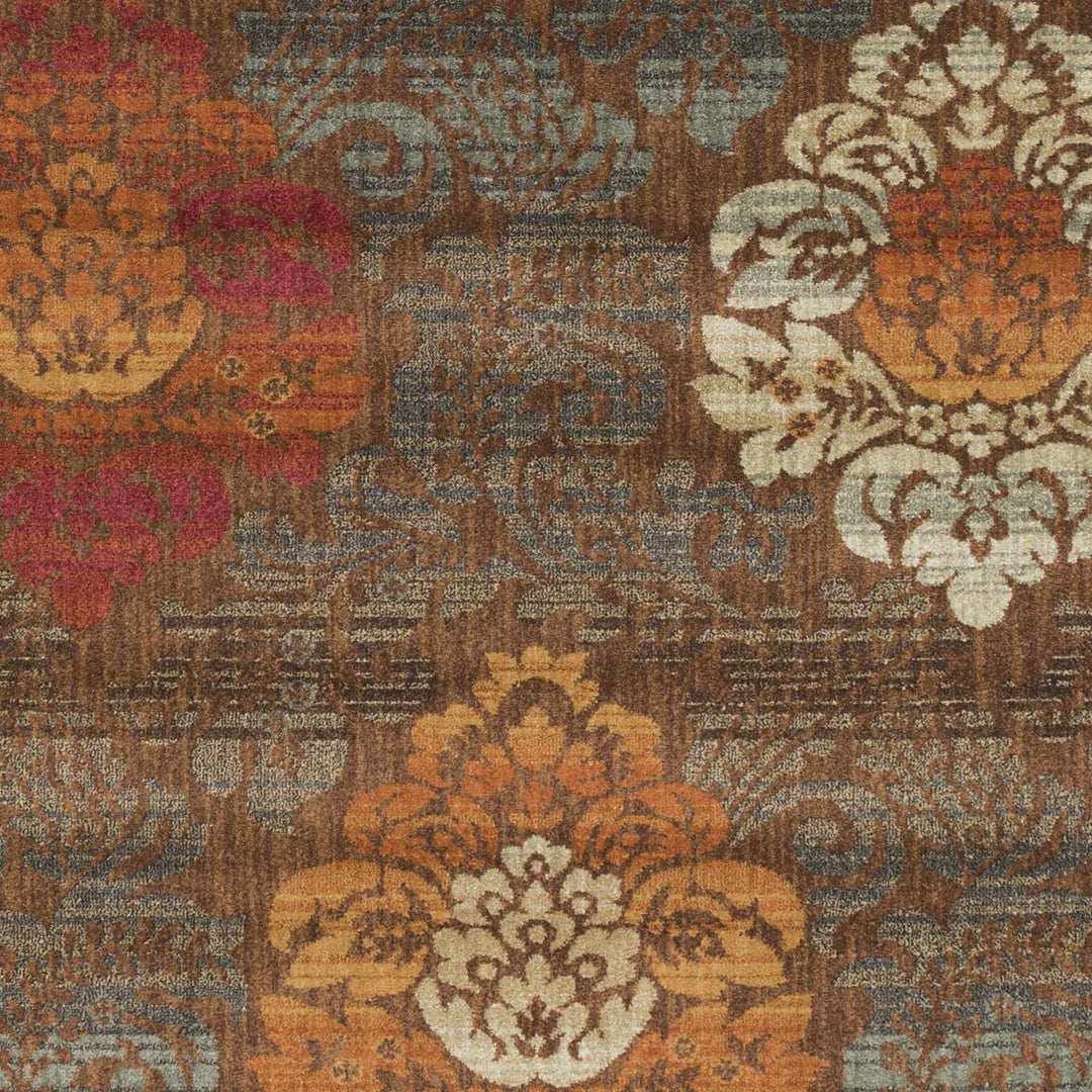 Declo Brown Modern Floral Design Area Rug