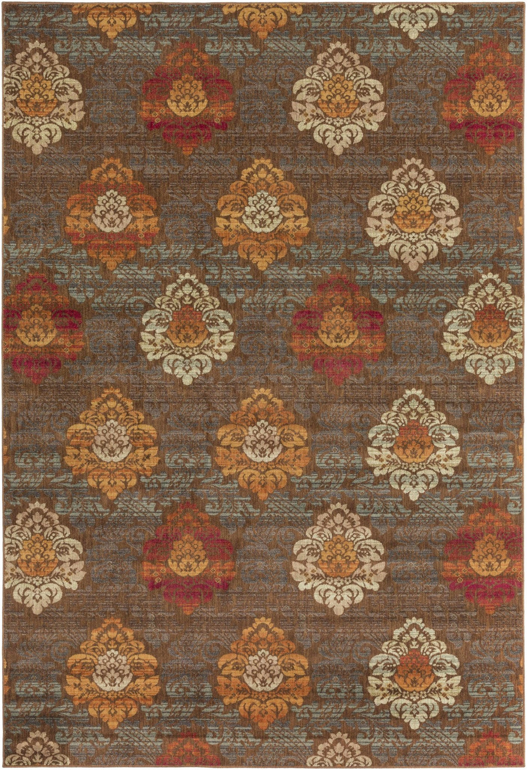 Declo Brown Modern Floral Design Area Rug - The Rug Decor