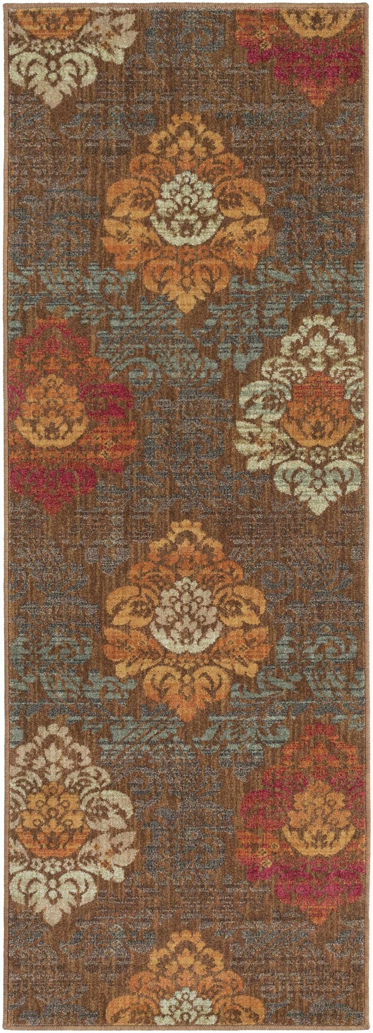 Declo Brown Modern Floral Design Area Rug - The Rug Decor