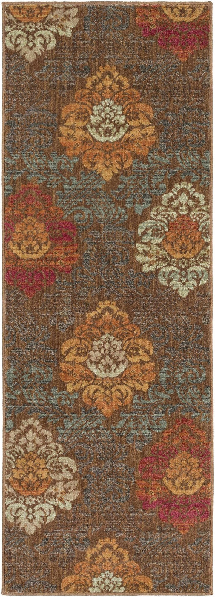 Declo Brown Modern Floral Design Area Rug - The Rug Decor
