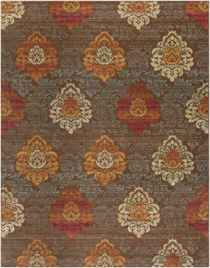 Declo Brown Modern Floral Design Area Rug - The Rug Decor