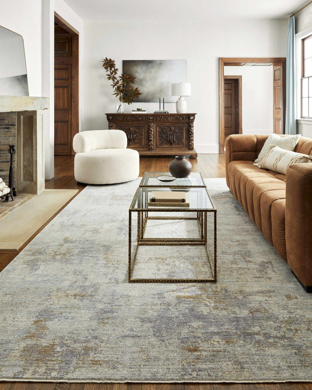 Deka Contemporary Abstract Design Beige And Gray Area Rug - The Rug Decor