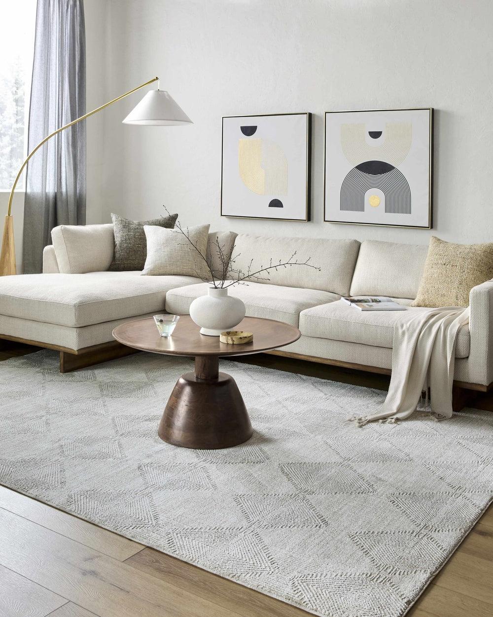 Dekan Contemporary Geometrical Design Beige Rug - The Rug Decor