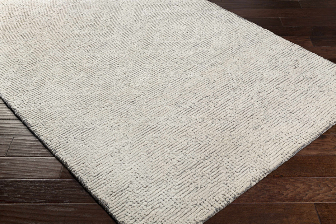 Delahey Ivory Modern Style Hand Tufted Wool Area Rug