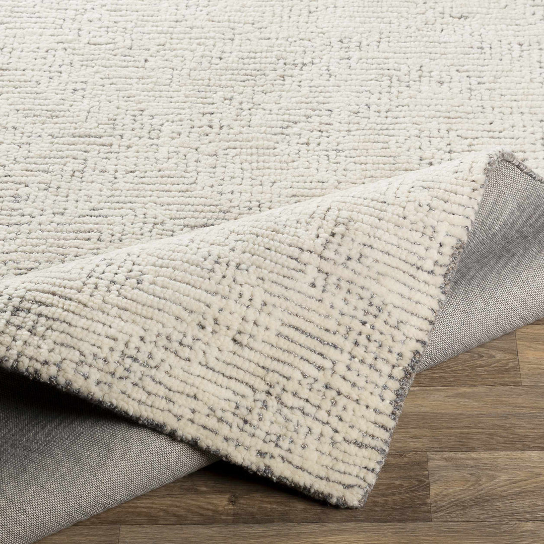 Delahey Ivory Modern Style Hand Tufted Wool Area Rug