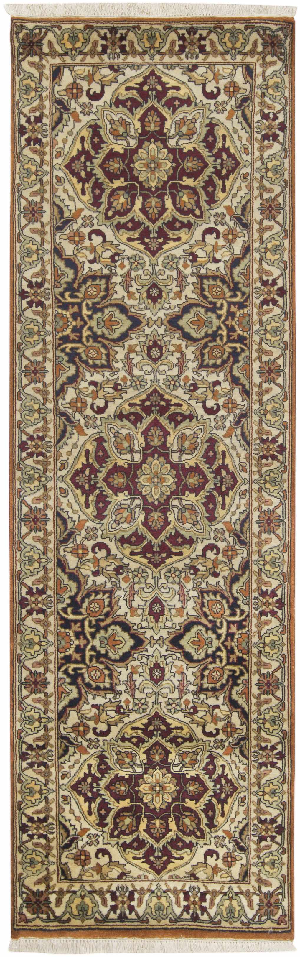 Dellslow Traditional Style Beige And Brown Hand Knotted Area Rug