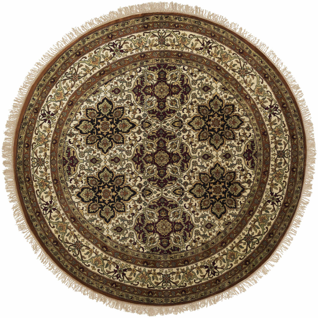 Dellslow Traditional Style Beige And Brown Hand Knotted Area Rug