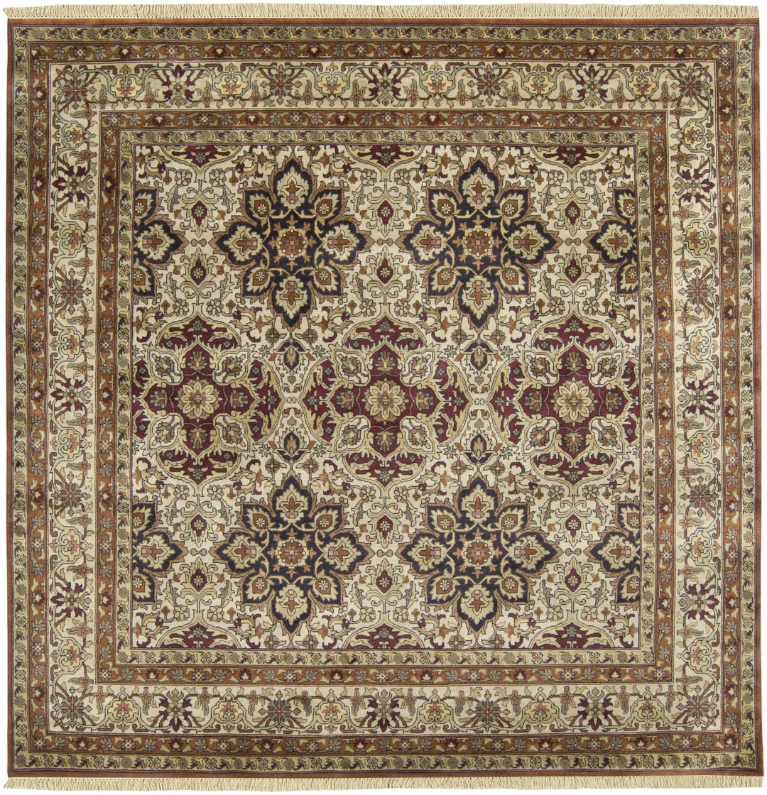 Dellslow Traditional Style Beige And Brown Hand Knotted Area Rug