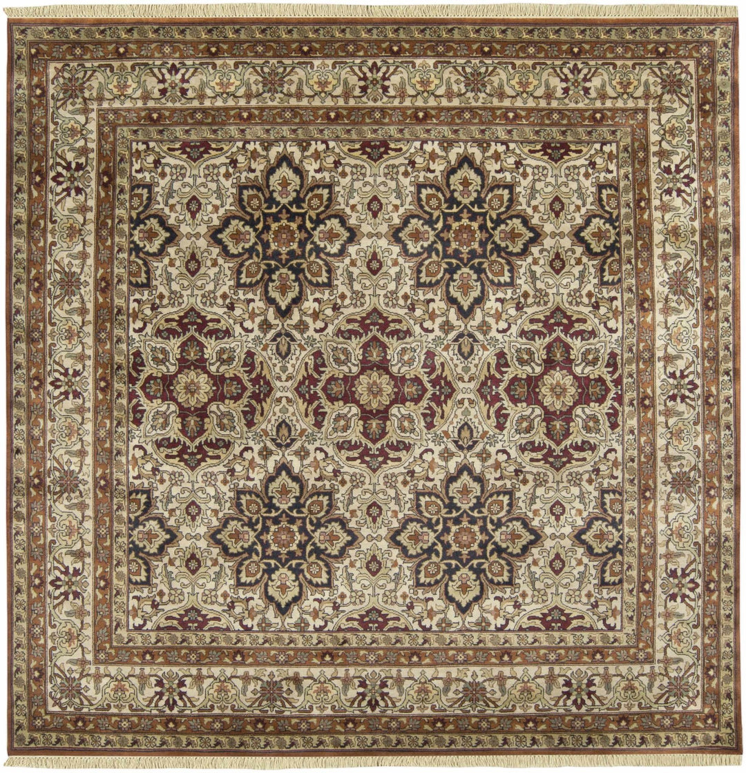 Dellslow Traditional Style Beige And Brown Hand Knotted Area Rug - The Rug Decor