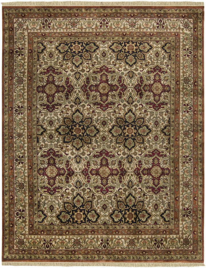 Dellslow Traditional Style Beige And Brown Hand Knotted Area Rug - The Rug Decor
