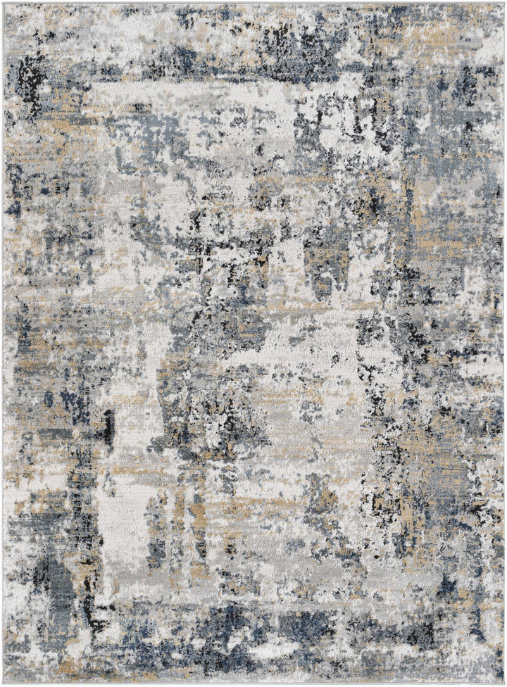 Delph Gray And Blue Modern Abstract Design Area Rug - The Rug Decor