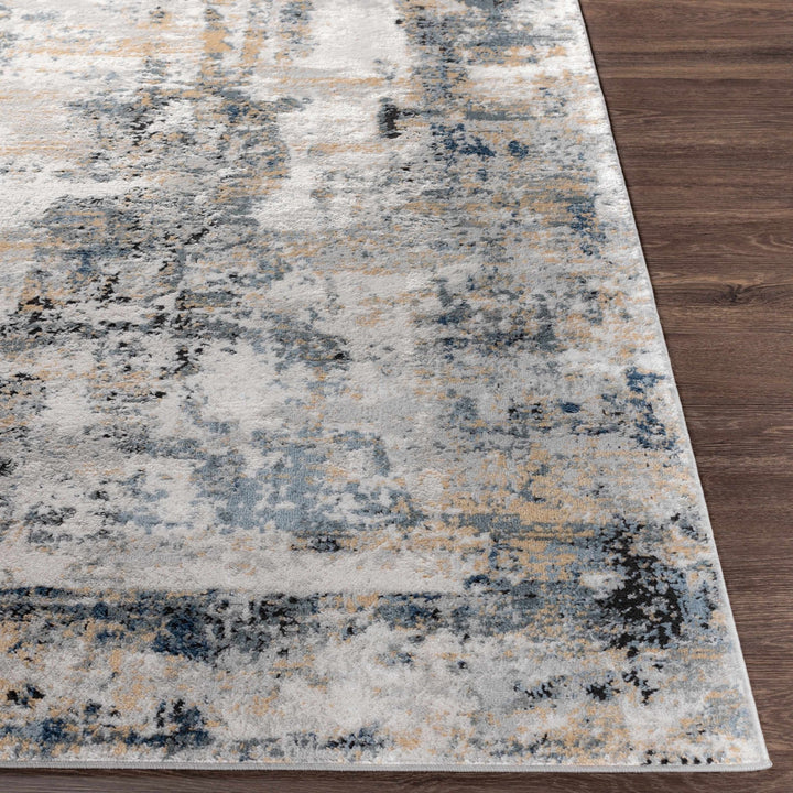 Delph Gray And Blue Modern Abstract Design Area Rug - The Rug Decor