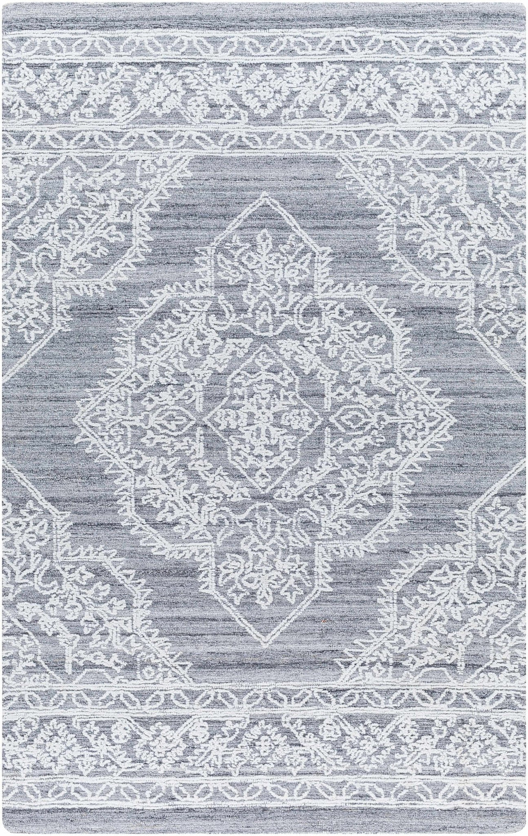 Denae Traditional Gray And White Area Rug - The Rug Decor