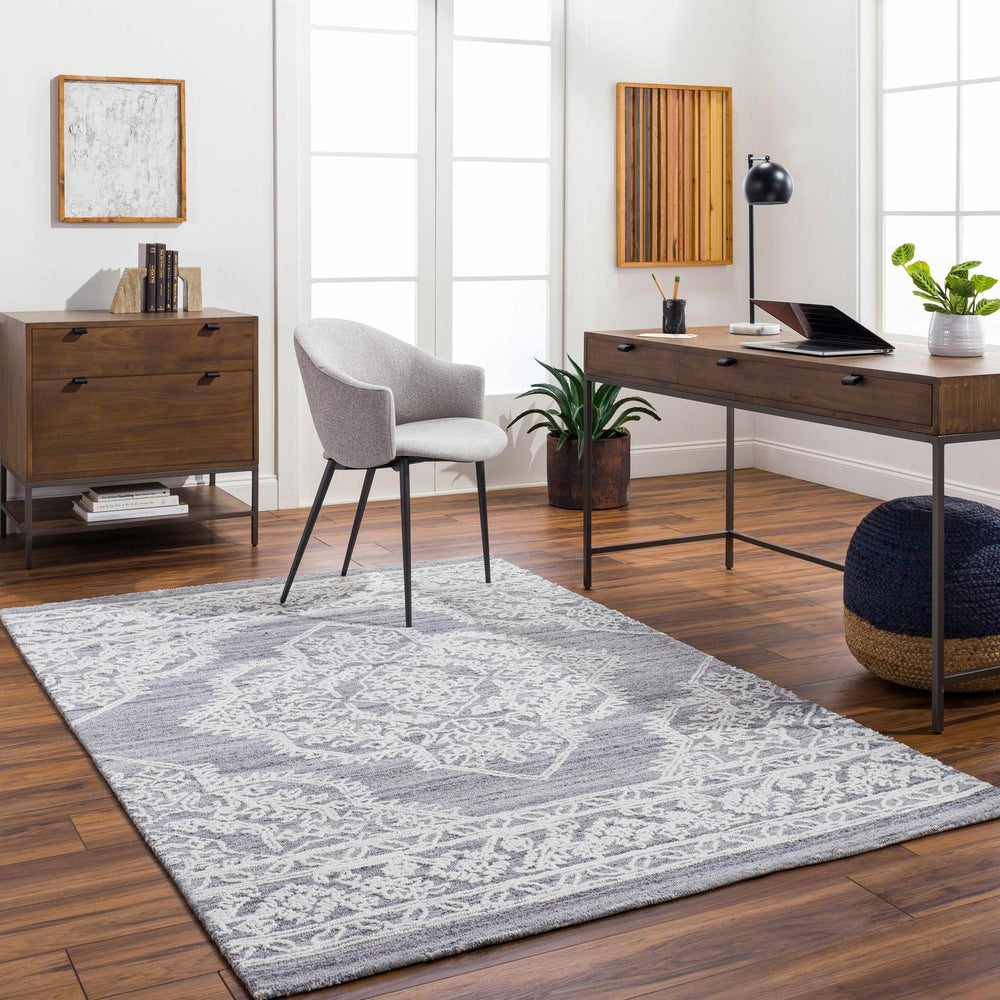 Denae Traditional Gray And White Area Rug - The Rug Decor