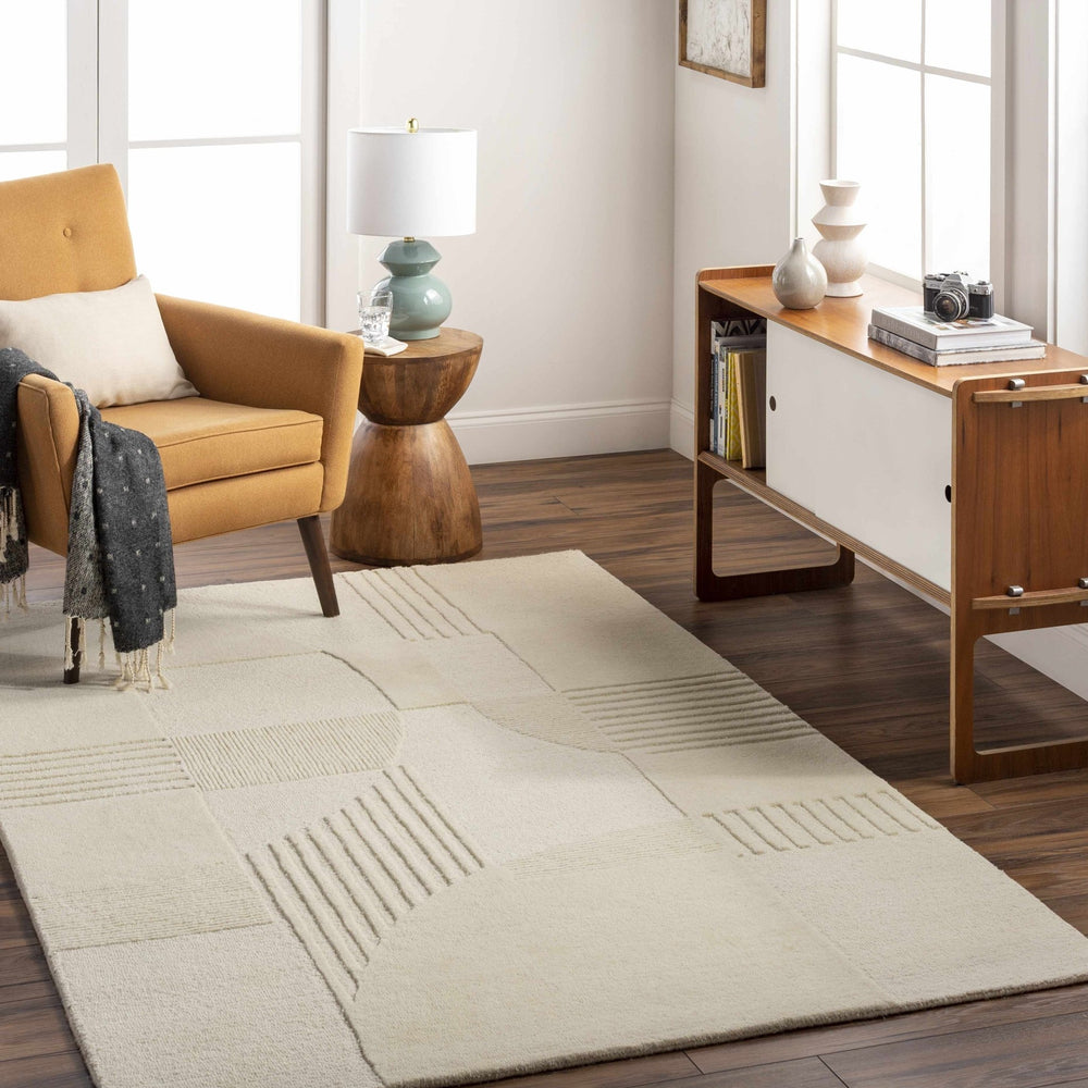 Denis Contemporary Modern Beige Area Rug - The Rug Decor