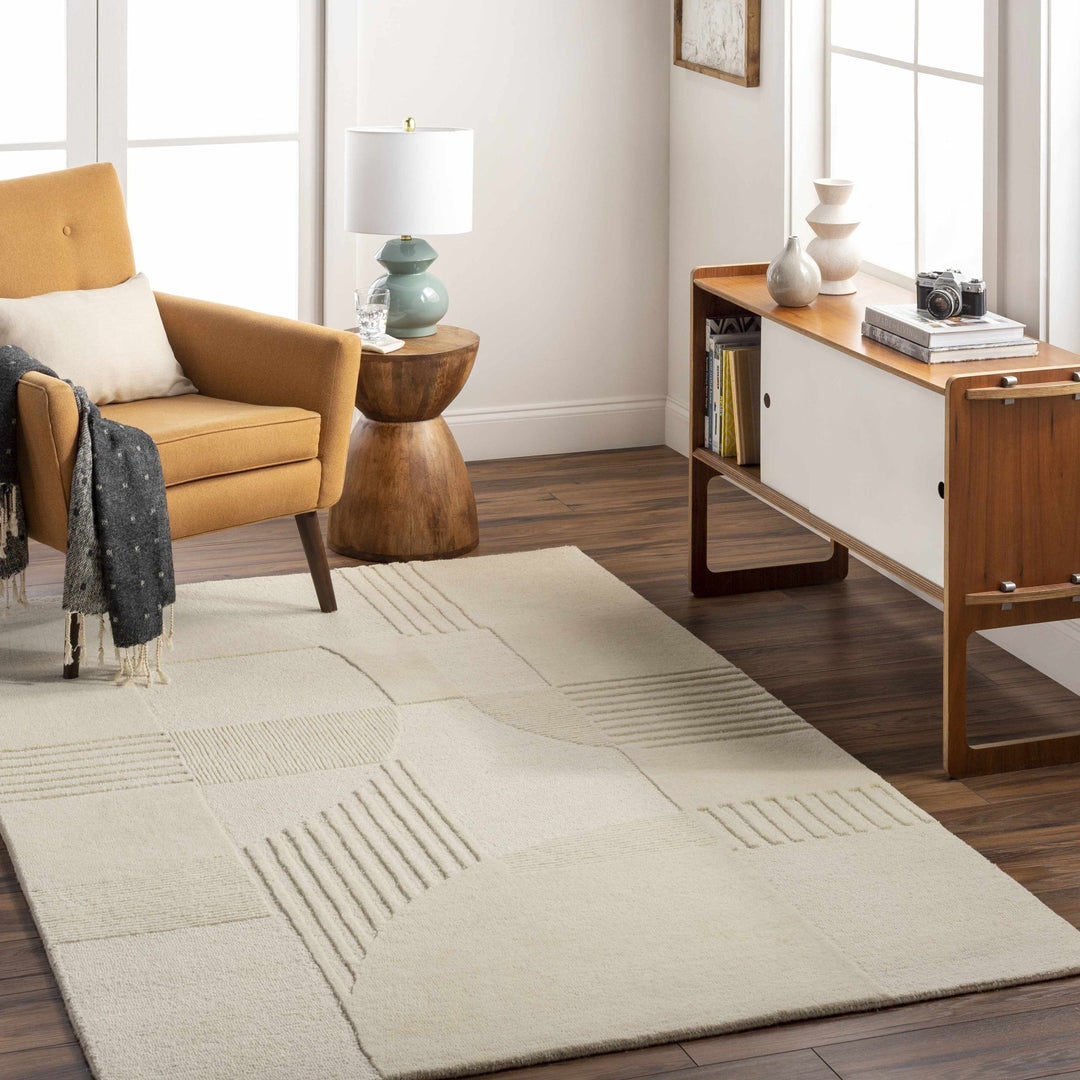 Denis Contemporary Modern Beige Area Rug - The Rug Decor