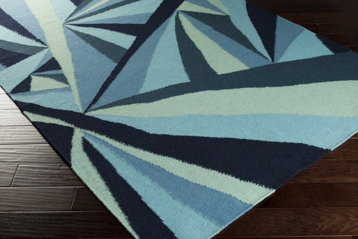 Dennis Hand Woven Blue Modern Style Wool Area Rug - The Rug Decor